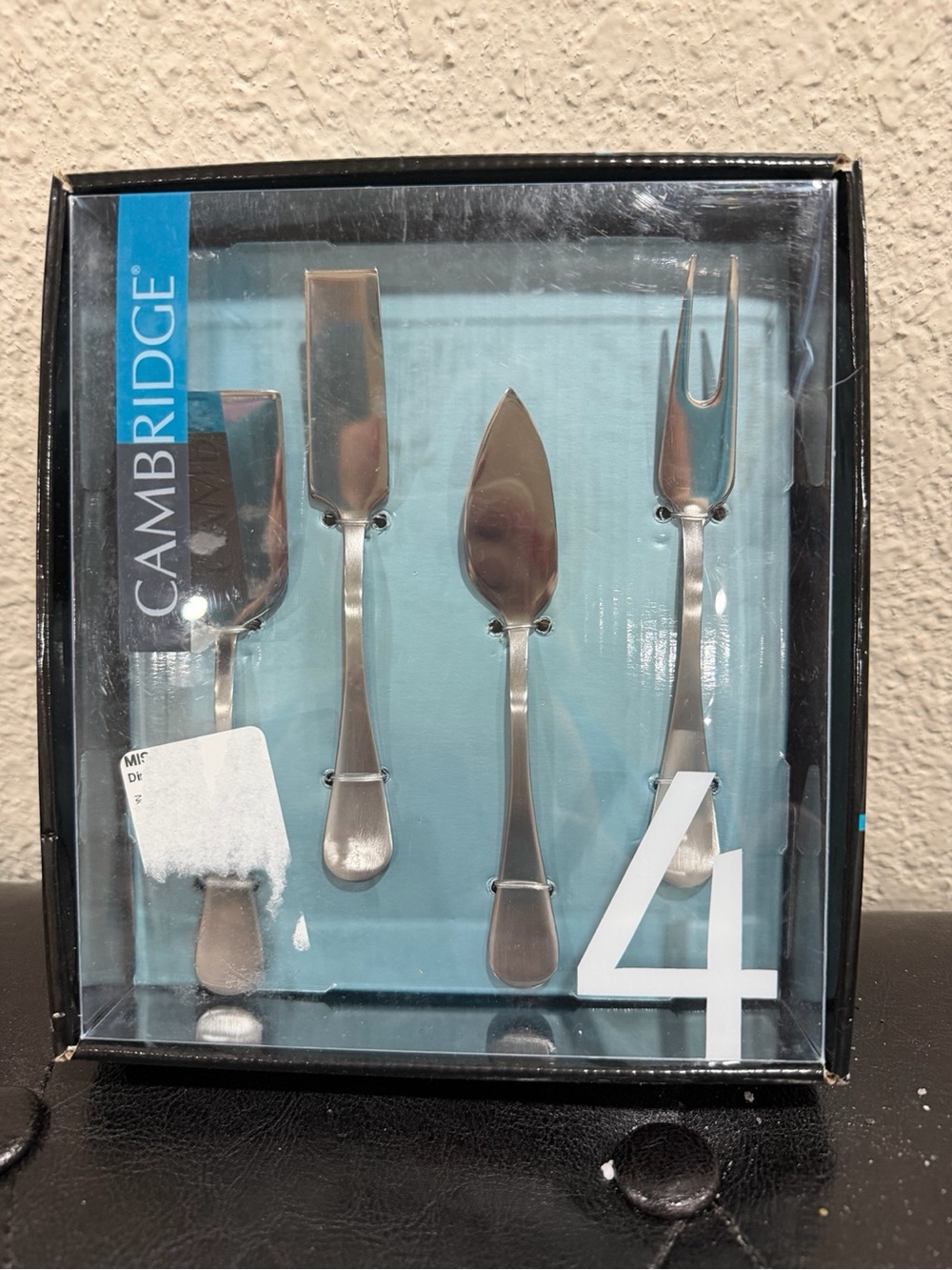 Cambridge Silversmiths 4 Pc Cheese Tool Set Charm Satin Mirror Stainless Steel